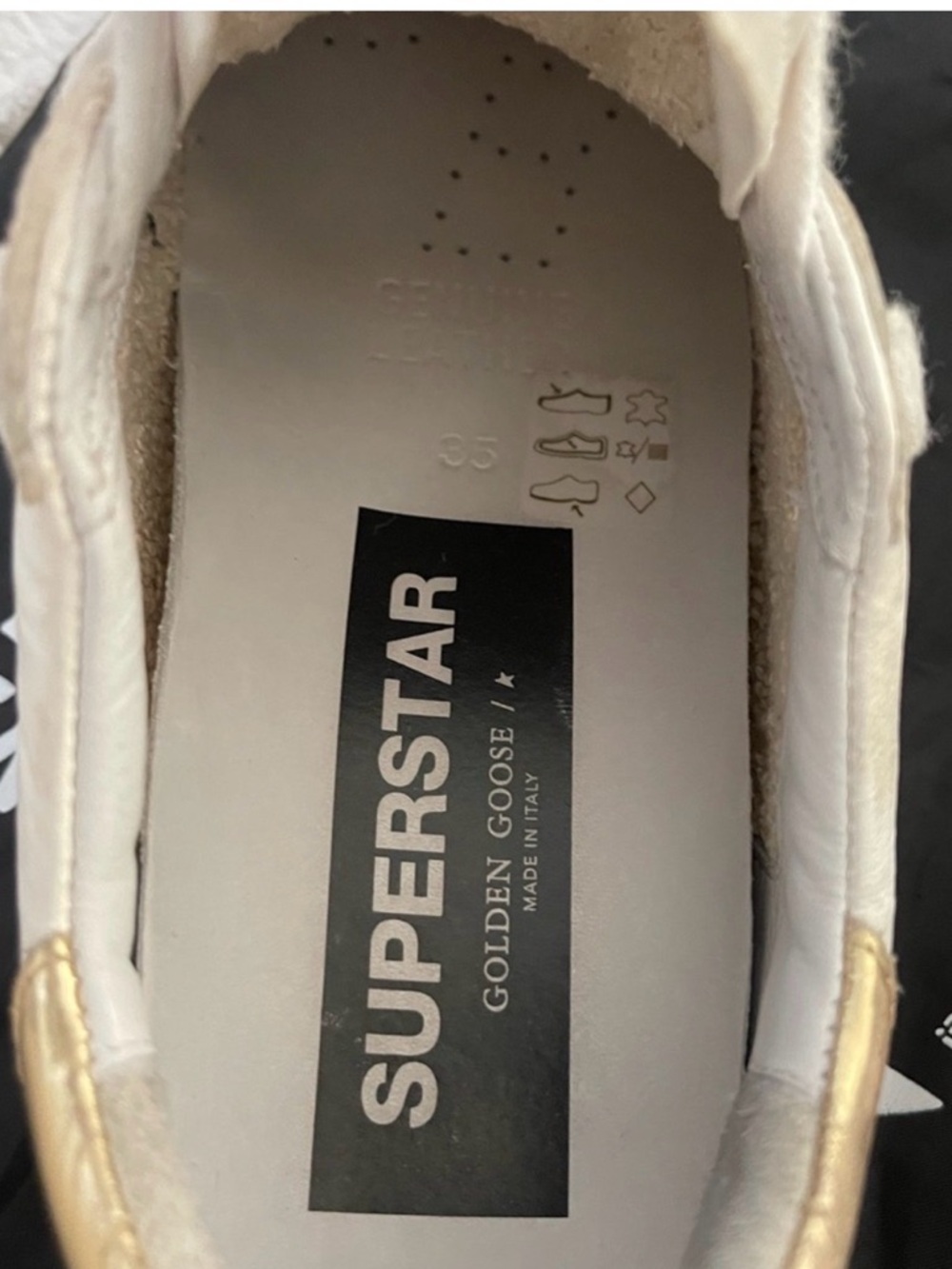 Golden Goose White Leather Sneakers with Silver Star & Gold Heel - Picture 7 of 11